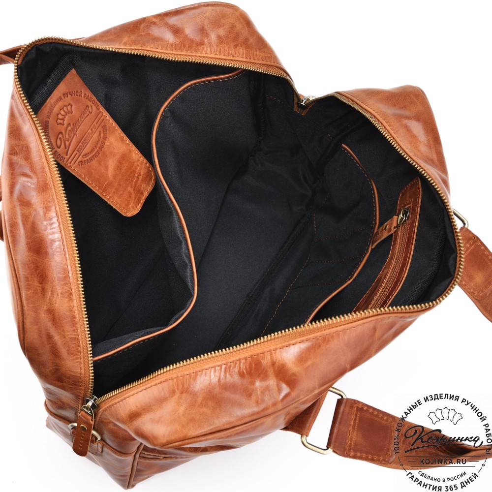 Кожаная деловая сумка "Окленд нью" (рыжий антик)